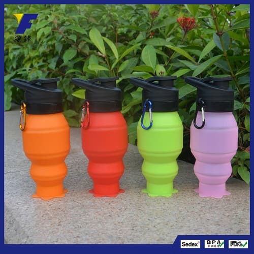Soft Silicone Material Sport Water Bottle with Portable